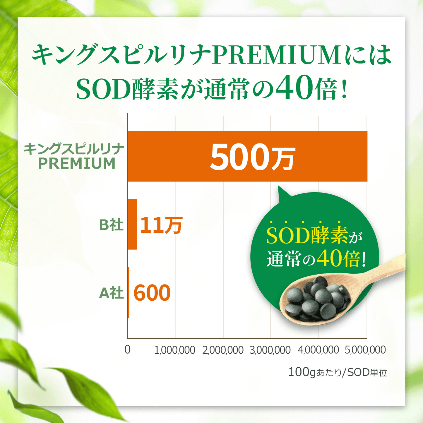 【 キングスピルリナPREMIUM 1か月分 500粒 】USDA認証有機スピルリナ100%使用 TQF認証